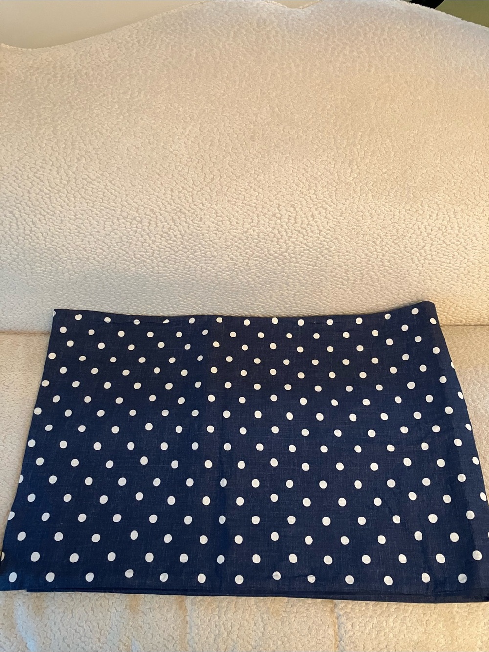 Pottery Barn Polka Dot Table Runner Blue White 18x108in Cotton Summer July 4th
